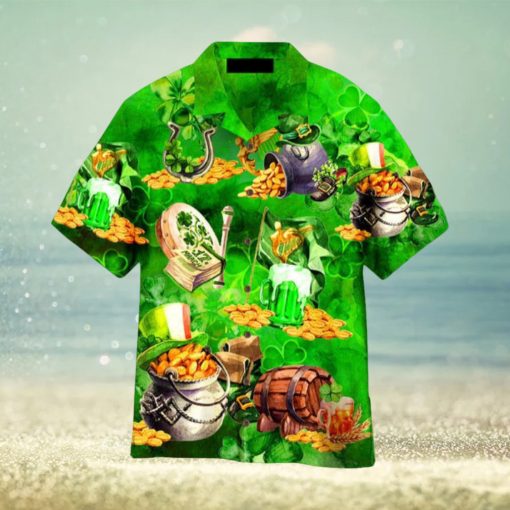 St Patricks Day Clover Pattern Green Hawaiian Shirt Aloha For Men And Women