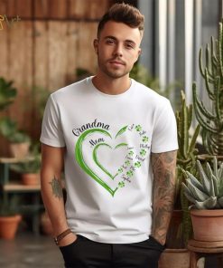 St Patrick's Day Green Heart In Heart Grandma Mom Shamrock Kids Personalized Shirt