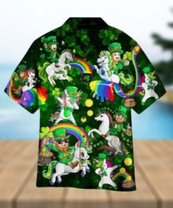 St Patricks Day Lepricorn Leprechaun Ride An Unicorn Hawaiian Shirt Aloha For Men And Women