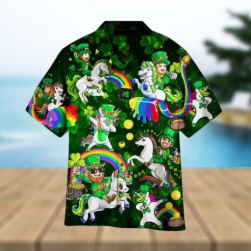 St Patricks Day Lepricorn Leprechaun Ride An Unicorn Hawaiian Shirt Aloha For Men And Women