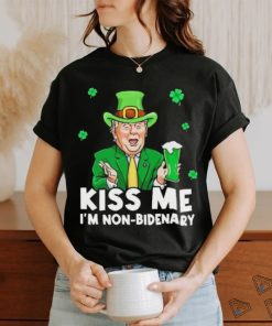 St Patrick’s Day Trump Kiss Me I’m Non Bidenary Shirt