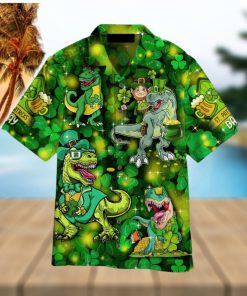 St. Patrick’s Day Lucky Saurus Dinosaur Hawaiian Shirt Aloha For Men And Women