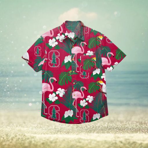 Stanford Cardinal Floral Hawaiian Shirt