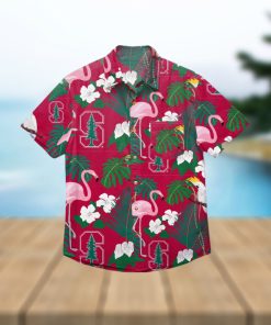 Stanford Cardinal Floral Hawaiian Shirt