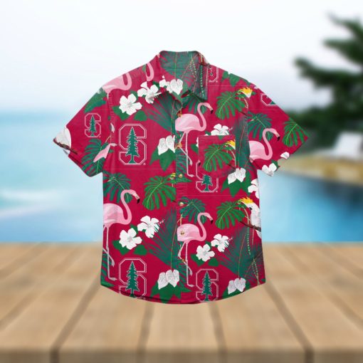 Stanford Cardinal Floral Hawaiian Shirt