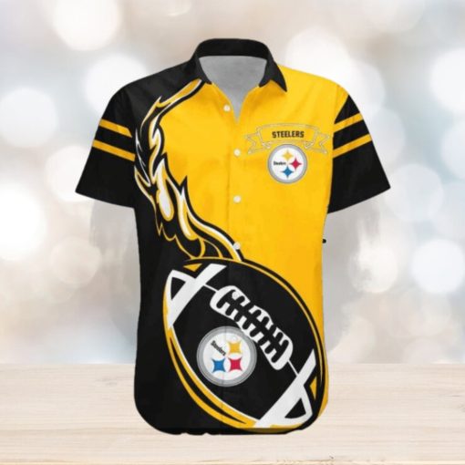 Steelers Flame Ball Design Hawaiian Shirt NFL Edition, Steelers Gifts