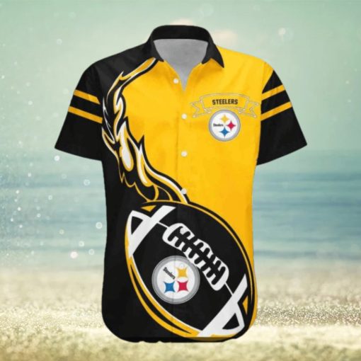 Steelers Flame Ball Design Hawaiian Shirt NFL Edition, Steelers Gifts