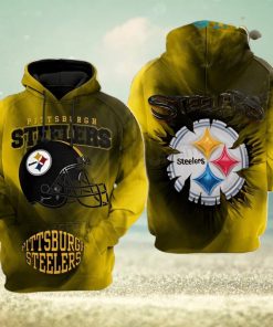 Steelers Hoodie 3D Football Helmet Logo Pittsburgh Steelers Unique Gift