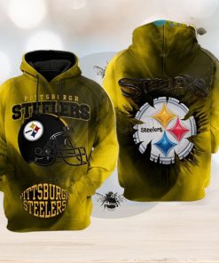 Steelers Hoodie 3D Football Helmet Logo Pittsburgh Steelers Unique Gift