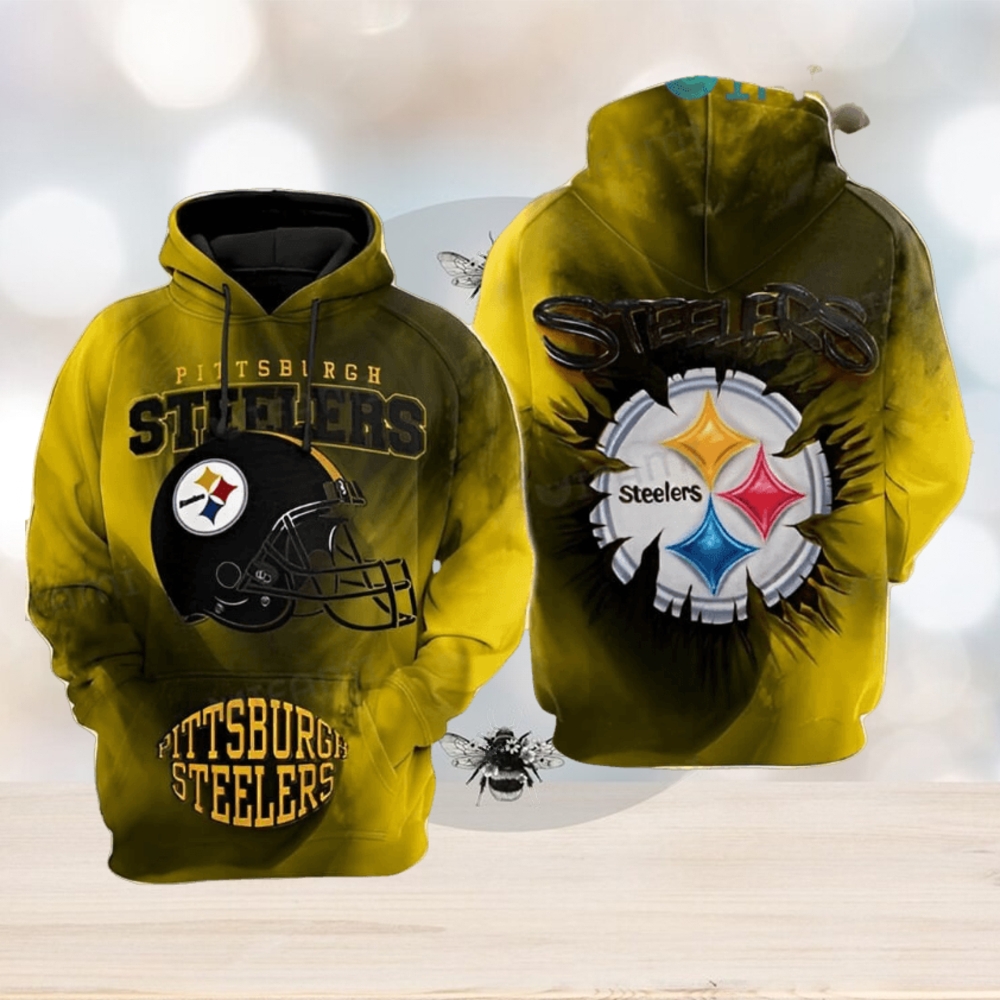 Steelers Hoodie 3D Football Helmet Logo Pittsburgh Steelers Unique Gift Steelers Hoodie 3D Football Helmet Logo Pittsburgh Steelers Unique Gift