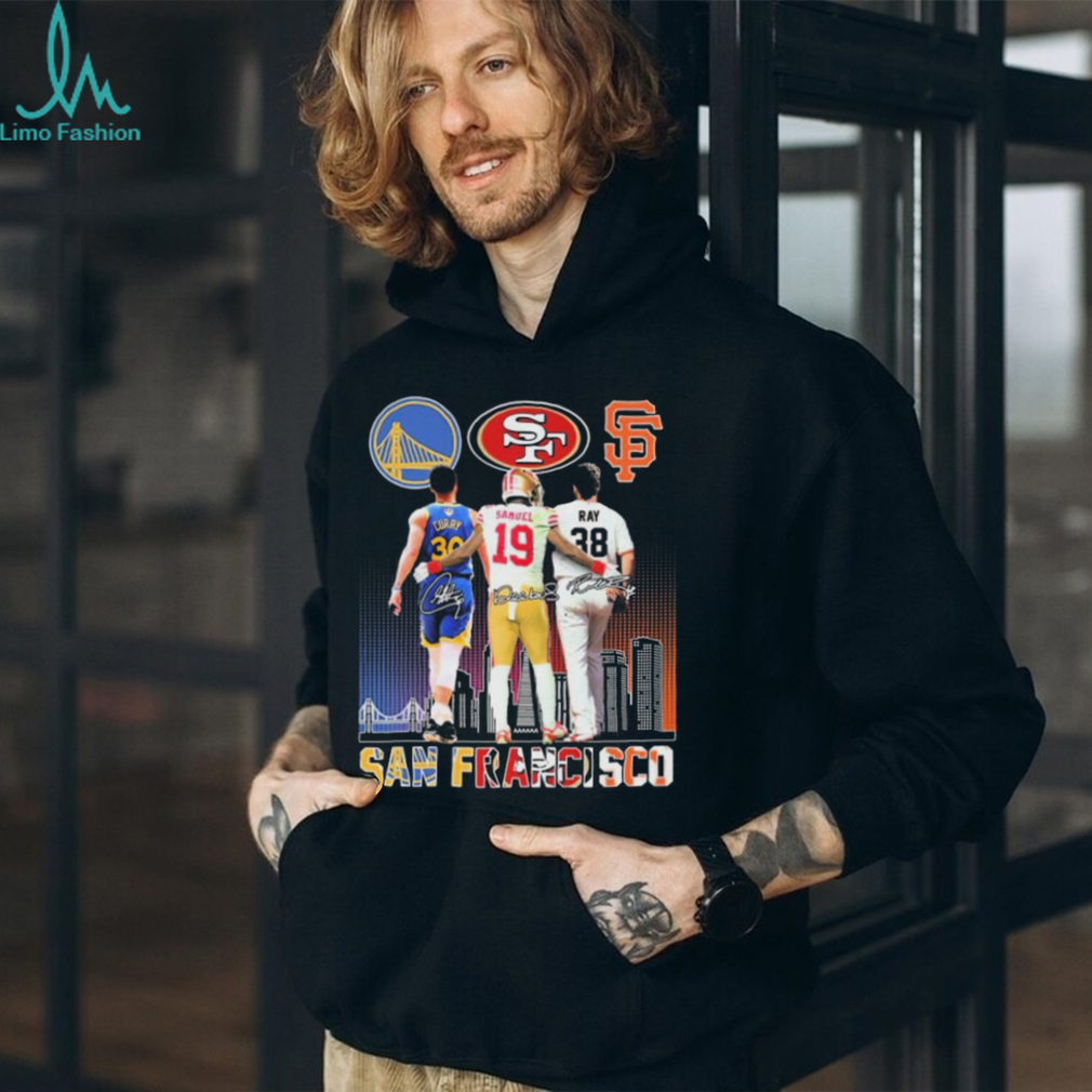 Stephen Curry Deebo Samuel And Ray San Francisco Sports Teams Signatures Shirt Stephen Curry Deebo Samuel And Ray San Francisco Sports Teams Signatures Shirt