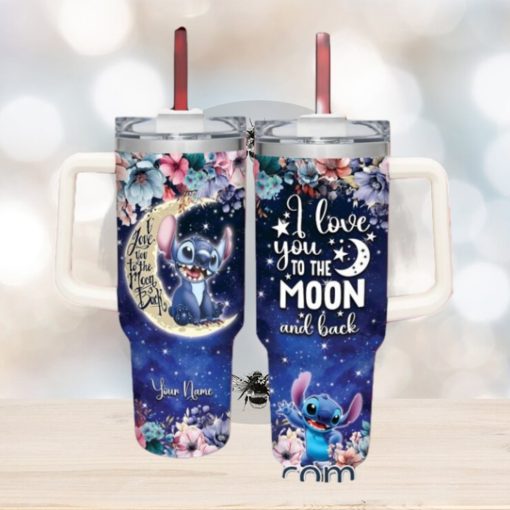 Stitch Customized 40 Oz Tumbler I Love You To The Moon and Back