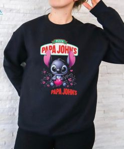 Stitch Hug Heart Papa John’s Pizza logo St Patrick’s Day 2024 shirt