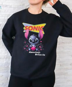 Stitch Hug Heart Sonic Drive in logo St Patrick’s Day 2024 shirt