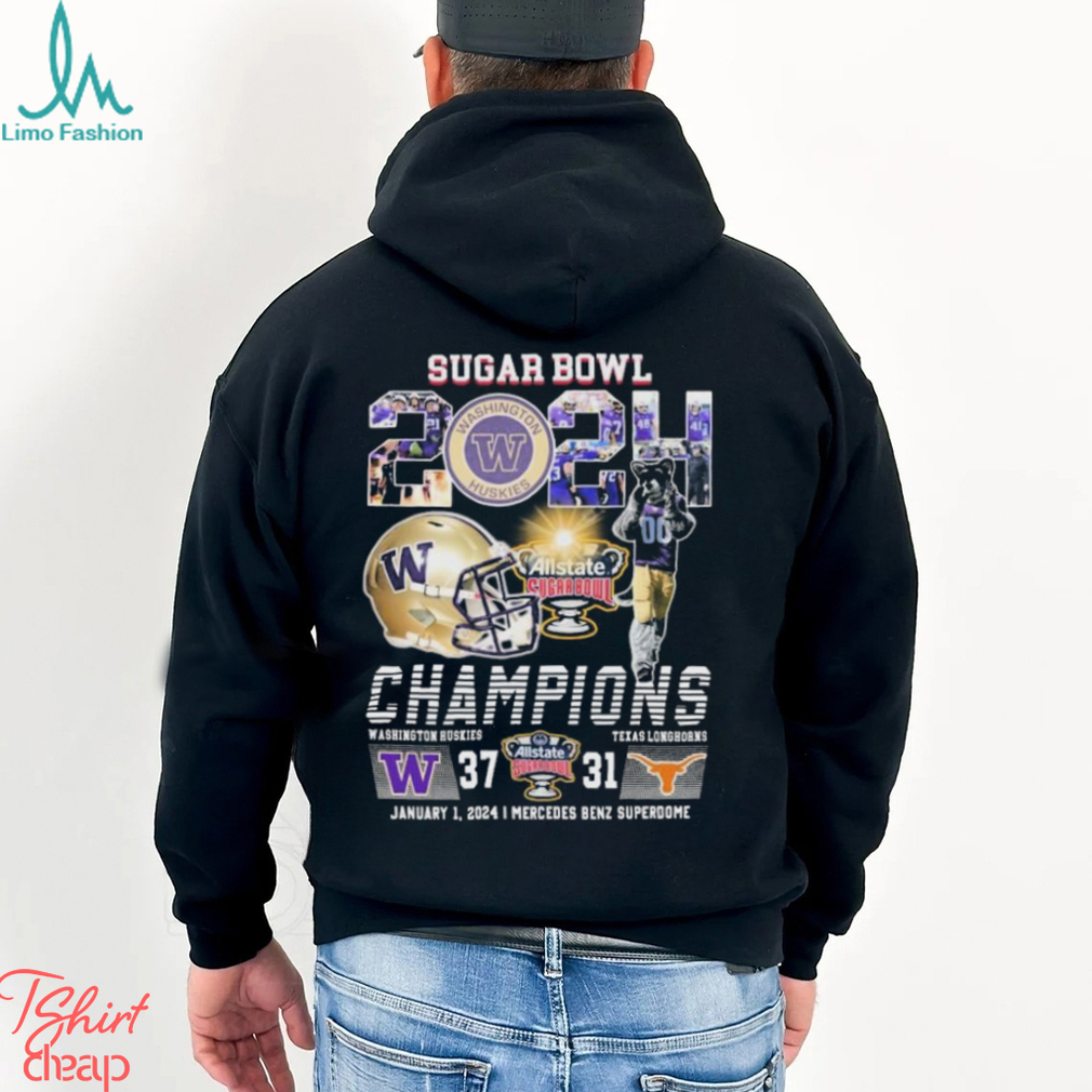 Sugar Bowl 2024 Washington Huskies Champions 37 31 Texas Longhorns Shirt