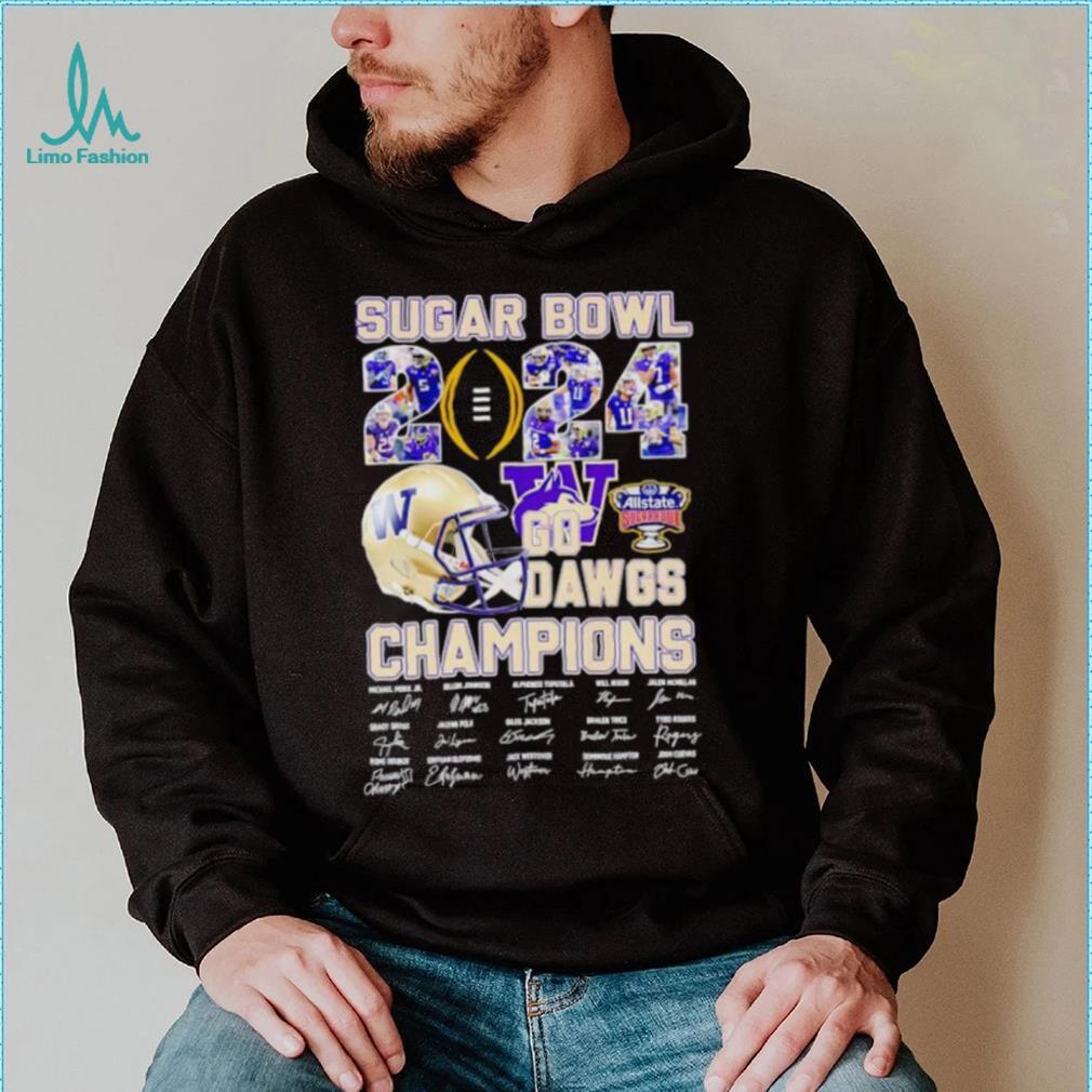 Sugar Bowl 2024 go Dawgs Champions Washington Huskies signatures shirt Sugar Bowl 2024 go Dawgs Champions Washington Huskies signatures shirt