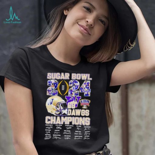 Sugar Bowl 2024 go Dawgs Champions Washington Huskies signatures shirt