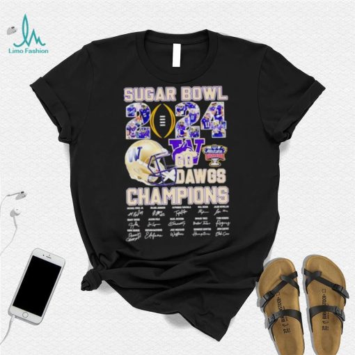 Sugar Bowl 2024 go Dawgs Champions Washington Huskies signatures shirt
