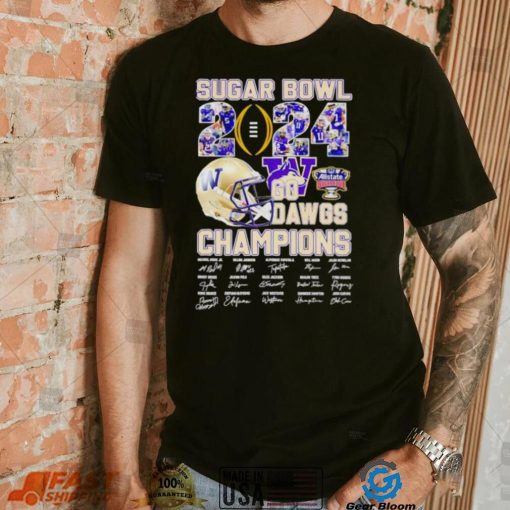 Sugar Bowl 2024 go Dawgs Champions Washington Huskies signatures shirt