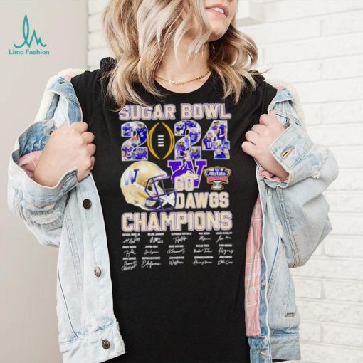 Sugar Bowl 2024 go Dawgs Champions Washington Huskies signatures shirt