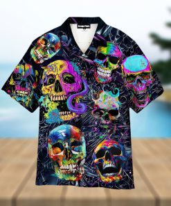 Sunflower Skull Hippie Hawaiian Shirt