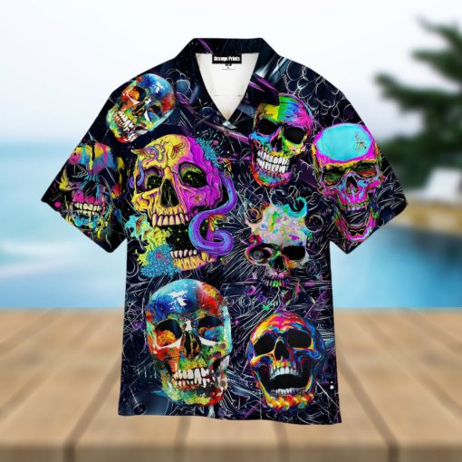 Sunflower Skull Hippie Hawaiian Shirt