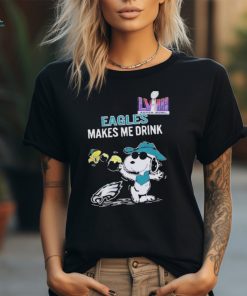 Super Bowl 2024 Snoopy And Woodstock Makes Me Drink Philadelphia Eagles Shirt
