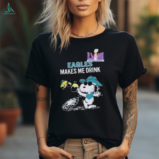 Super Bowl 2024 Snoopy And Woodstock Makes Me Drink Philadelphia Eagles Shirt