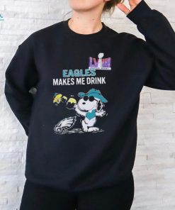 Super Bowl 2024 Snoopy And Woodstock Makes Me Drink Philadelphia Eagles Shirt