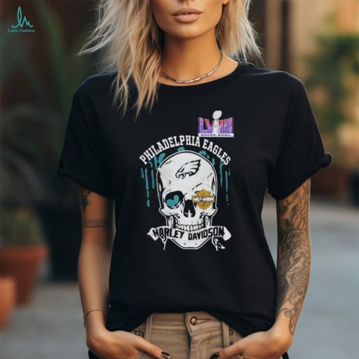 Super Bowl Harley Davidson Skull Philadelphia Eagles Enthusiast Shirt