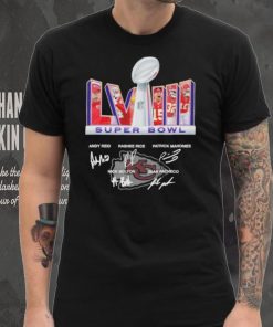 Super Bowl LVIII Kansas City Chiefs Team Name Player Signatures Shirt