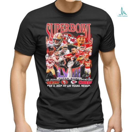 Super Bowl LVIII San Francisco 49ers Vs Kansas City Chiefs February 11, 2024 At Las Vegas Signatures Shirt