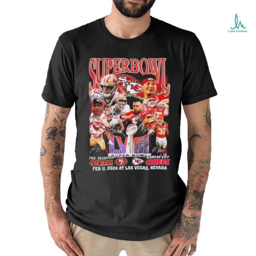 Super Bowl LVIII San Francisco 49ers Vs Kansas City Chiefs February 11, 2024 At Las Vegas Signatures Shirt