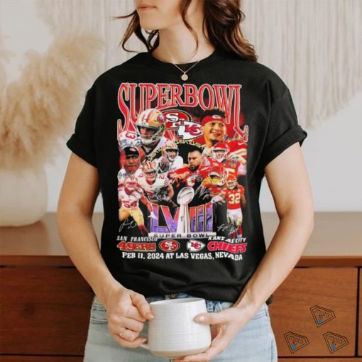 Super Bowl LVIII San Francisco 49ers Vs Kansas City Chiefs February 11, 2024 At Las Vegas Signatures Shirt