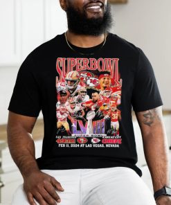 Super Bowl LVIII San Francisco 49ers Vs Kansas City Chiefs February 11, 2024 At Las Vegas Signatures Shirt