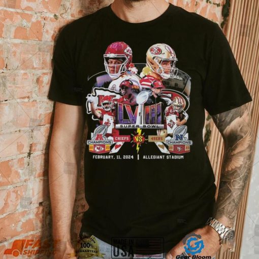 Super Bowl Lviii Kansas City Chiefs Vs San Francisco 49ers February 11 2024 Allegiant Stadium T Shirt