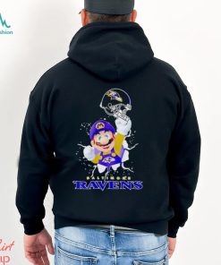 Super Mario Baltimore Ravens football helmet shirt
