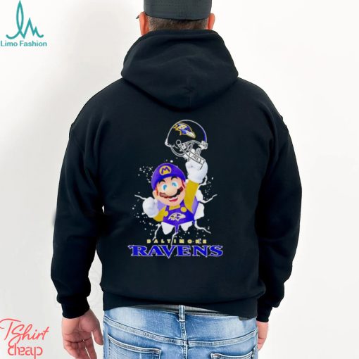 Super Mario Baltimore Ravens football helmet shirt
