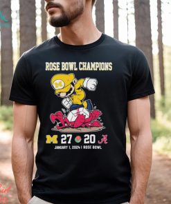 Super Mario Michigan Wolverines Stomp On Alabama Crimson Tide Rose Bowl Champions Shirt, hoodie, sweater, long sleeve and tank top Super Mario Michigan Wolverines Stomp On Alabama Crimson Tide Rose Bowl Champions Shirt