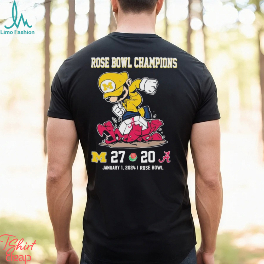 Super Mario Michigan Wolverines Stomp On Alabama Crimson Tide Rose Bowl Champions Shirt Super Mario Michigan Wolverines Stomp On Alabama Crimson Tide Rose Bowl Champions Shirt
