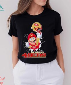 Super Mario San Francisco 49ers football helmet shirt