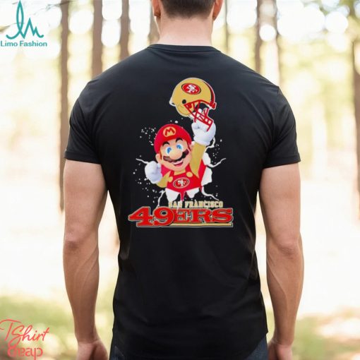 Super Mario San Francisco 49ers football helmet shirt