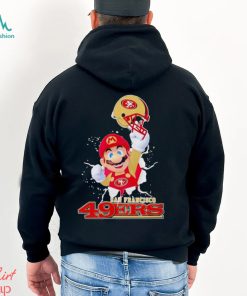 Super Mario San Francisco 49ers football helmet shirt