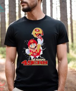 Super Mario San Francisco 49ers football helmet shirt