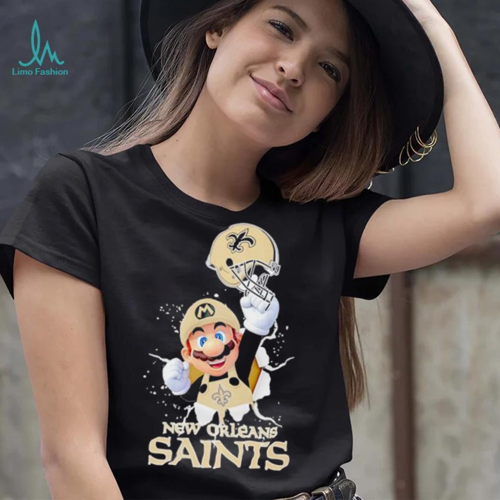 Super Mario x NFL New Orleans Saints shirt Super Mario x NFL New Orleans Saints shirt