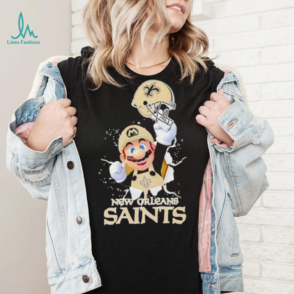 Super Mario x NFL New Orleans Saints shirt Super Mario x NFL New Orleans Saints shirt