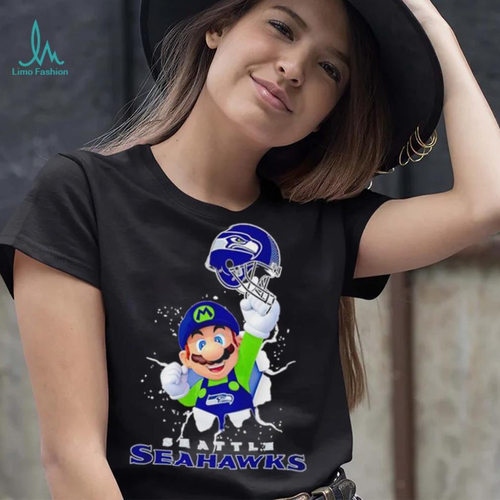 Super Mario x NFL Seattle Seahawks shirt Super Mario x NFL Seattle Seahawks shirt