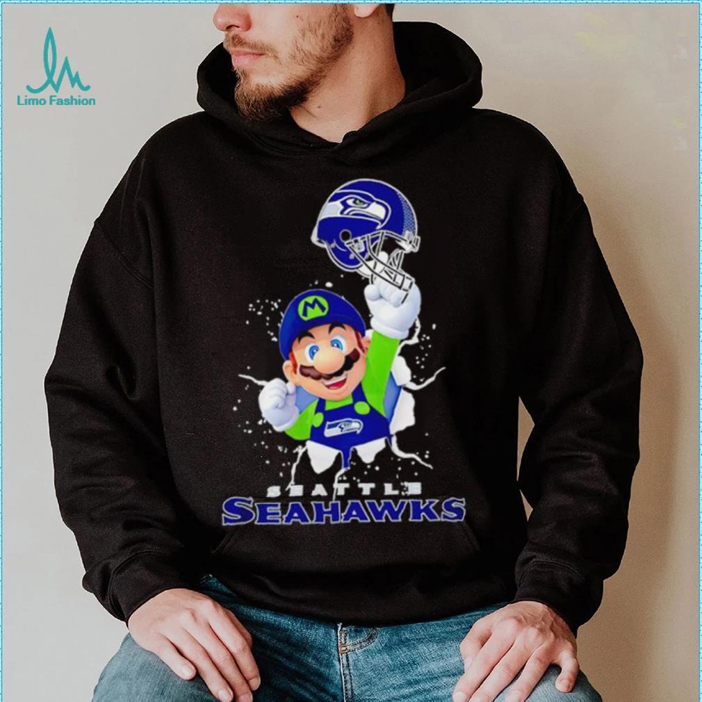 Super Mario x NFL Seattle Seahawks shirt Super Mario x NFL Seattle Seahawks shirt