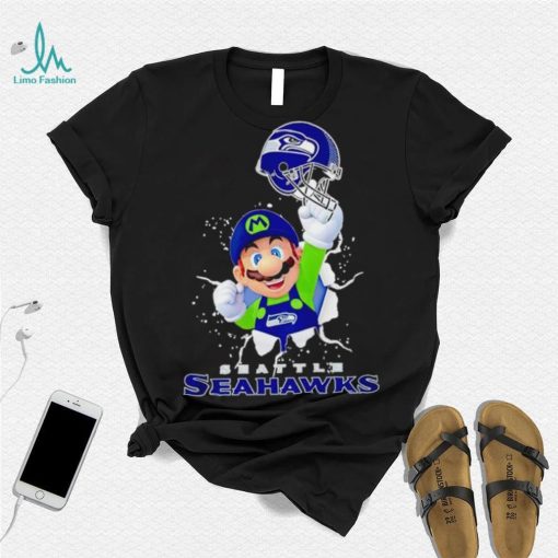 Super Mario x NFL Seattle Seahawks shirt