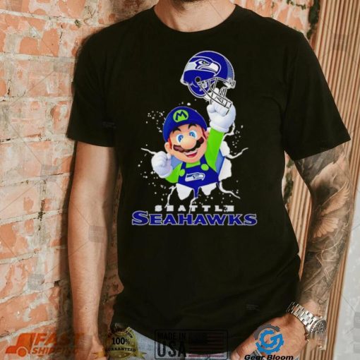 Super Mario x NFL Seattle Seahawks shirt